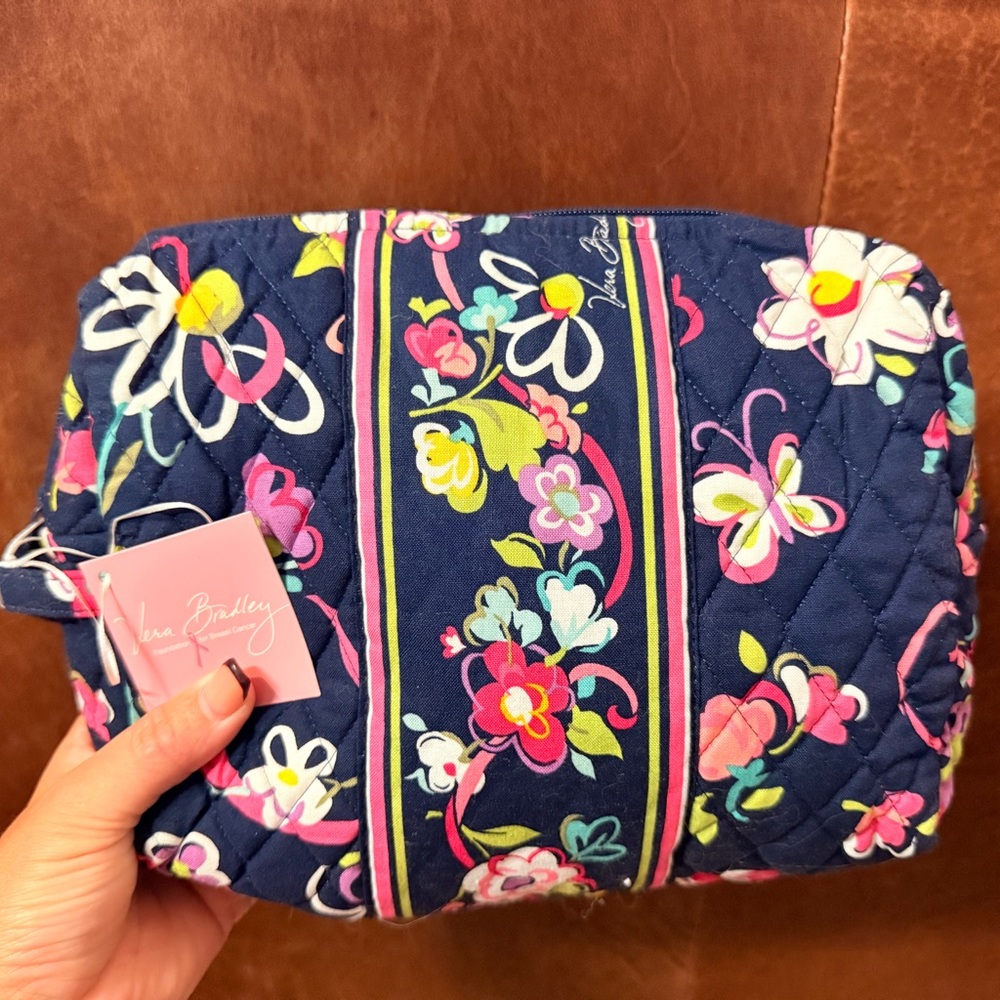 Vera Bradley Ribbons Large Cosmetic Bag - NWT